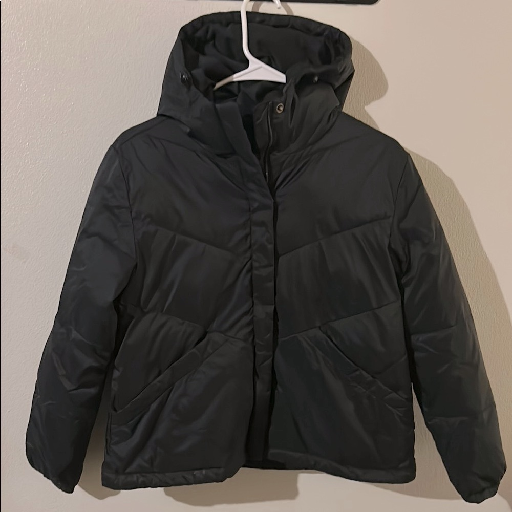 Madewell Black Puffer Jacket with Hood